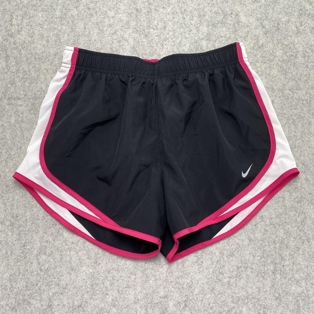 Nike Dri-FIT Shorts Womens Medium (28x4) Black Pink Running Athletic Lined